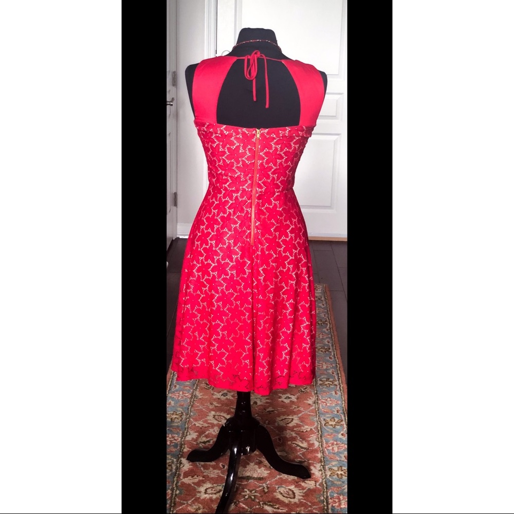 Red Lace MUSE Fit n' Flare Sundress W Tie-back 🌹 - Picture 2 of 8